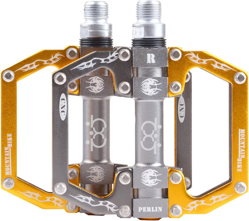 SPFASZEIV Bicycle Bike Pedals, Aluminium Cycling Bike Pedals with Sealed Bearing Flat Pedals for Road/Mountain/MTB/BMX Bike with Anti-slip Cycling Bike Pedal for 9/16 inch