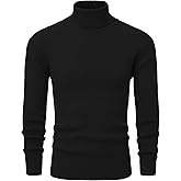EONDOM Men's Slim Fit Turtleneck Sweater Casual Cable Ribbed Pullover Knitted Sweaters