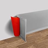 Vinyl Wall Base Baseboard Molding Trim 4" Flexible Self Adhesive Rubber Wall Base Moulding Trim Peel and Stick Design, 4 Inch x 20 Feet, Gray