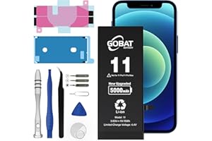 GOBAT Replacement for iPhone 11 Battery, 5000mAh High Capacity Battery for iPhone 11 Model (A2111 A2221 A2223) with Replaceme