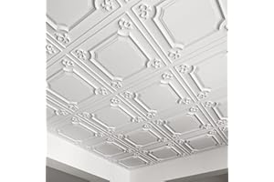 Art3d Drop Ceiling Tiles 24x24 in White (12-Pack, 48 Sq.ft), Wainscoting Panels Glue Up 2x2