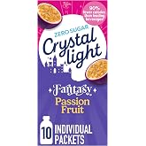 Crystal Light Drink Mix, 10 packets, Passion Fruit, 0.12 oz | Zero Sugar &amp; 90% Fewer Calories, Single-Serve Drink Packets, Easy to Mix with Water