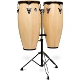 Latin Percussion City II Series Conga Set w/Double Stand, Natural, LP646NYII-AW
