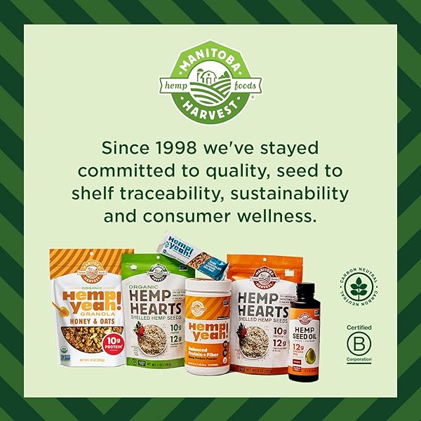 MANITOBA HARVEST ORGANIC HEMP SEEDS, 7OZ, 10G PLANT BASED PROTEIN AND 12G OMEGA 3 & 6 PER SRV, SMOOTHIES, YOGURT & SALAD, NON-GMO, VEGAN, KETO, PALEO, GLUTEN FREE