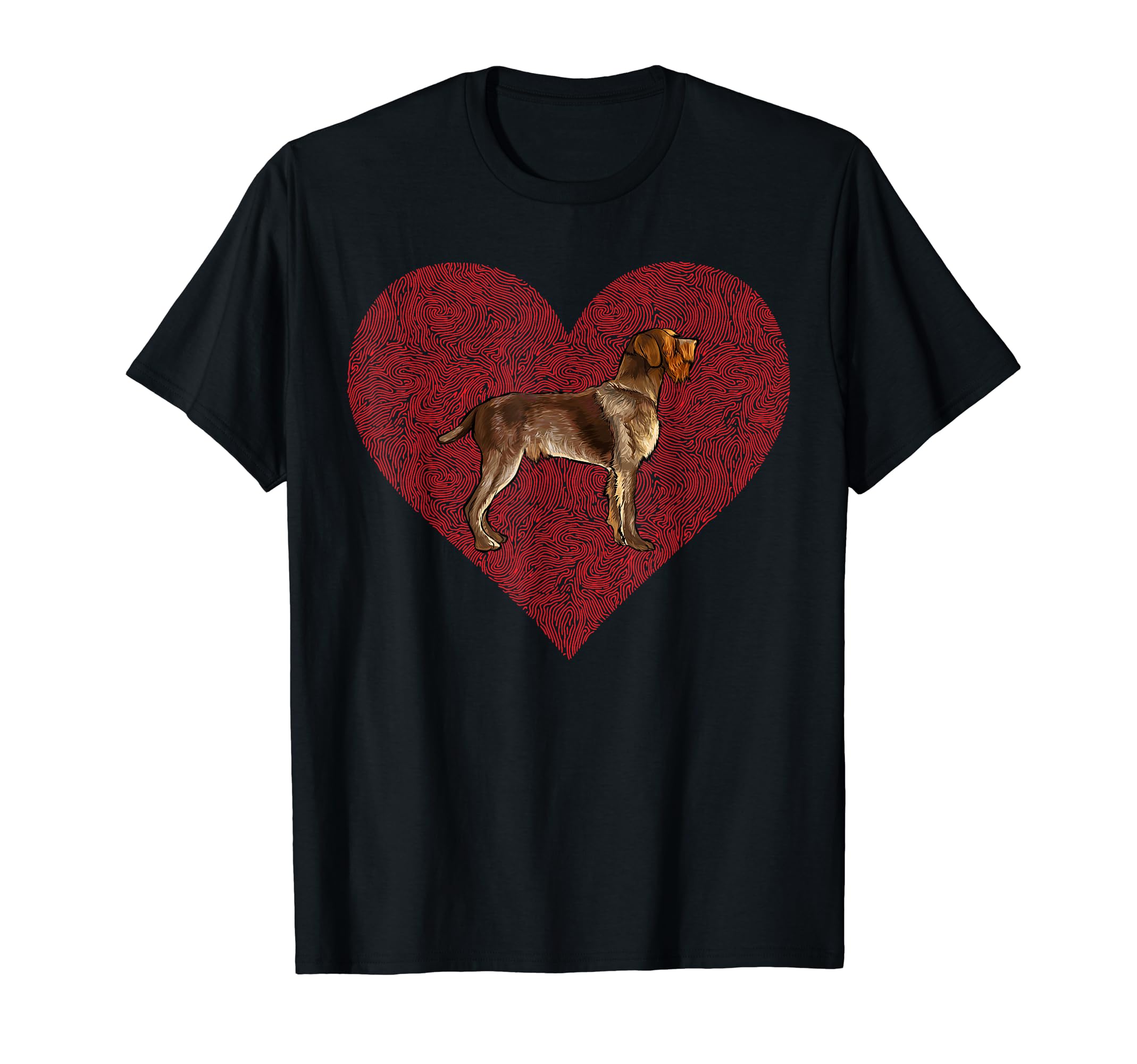 Wirehaired Pointing Griffon Valentines Day Dog Love Heart T-Shirt