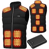 SKWYPOJU Electric Heated Vest for Men: Womens Heating Vest with 16000mah Battery Pack - Winter Warming Heated Hunting Jacket