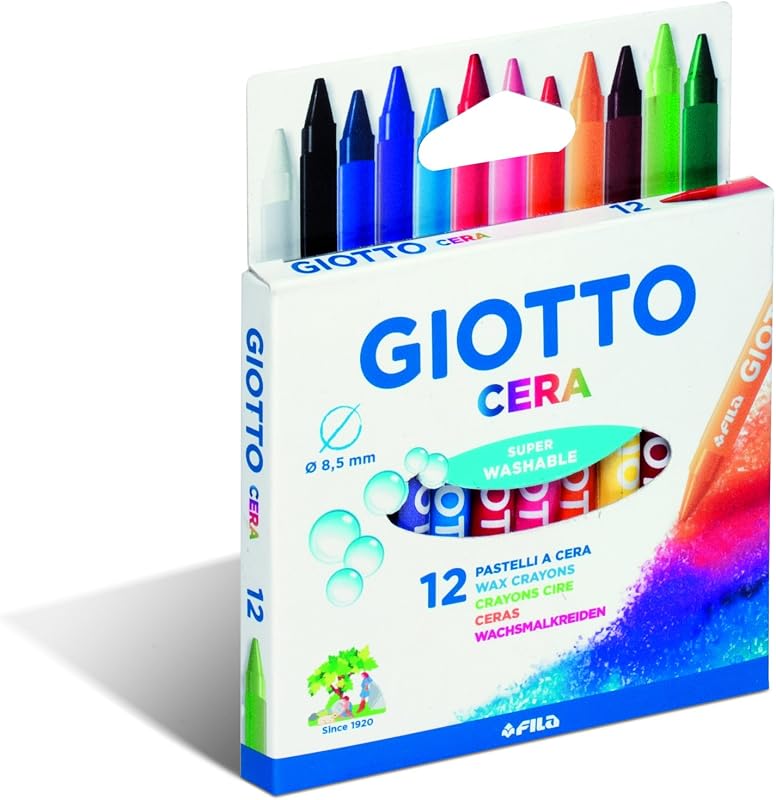 Cera, Ceras Lavables, Diámetro 8.5mm, Colores Surtidos, 12 unidades
