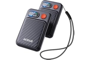 AUIIAH Hand Warmers Rechargeable 2 Pack - Electric Rechargeable Magnetic Hand Warmer with LED Display, 4 Heat Levels, Lanyards, USB, Gift for Men Women Kid, for Golf/Skiing/Camping/Hunting Essentials