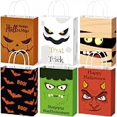 Riccioofy Halloween Treat Bags - 10 Pack Gift Bags for Trick or Treat | Halloween Goodie Bags - Halloween Party Favors Supplies Candy Treat Bags Gift Baskets for Kids Adults Women,8.2x5.8x3.1 Inch