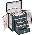 ANWBROAD Jewelry Box 5 Tier Jewelry Storage Organizer Jewelry Case with 4 Drawers with Mirror Lockable Jewelry Boxes for Women Gift for Loved Ones for Your Jewelry Sturdy UJJB003G