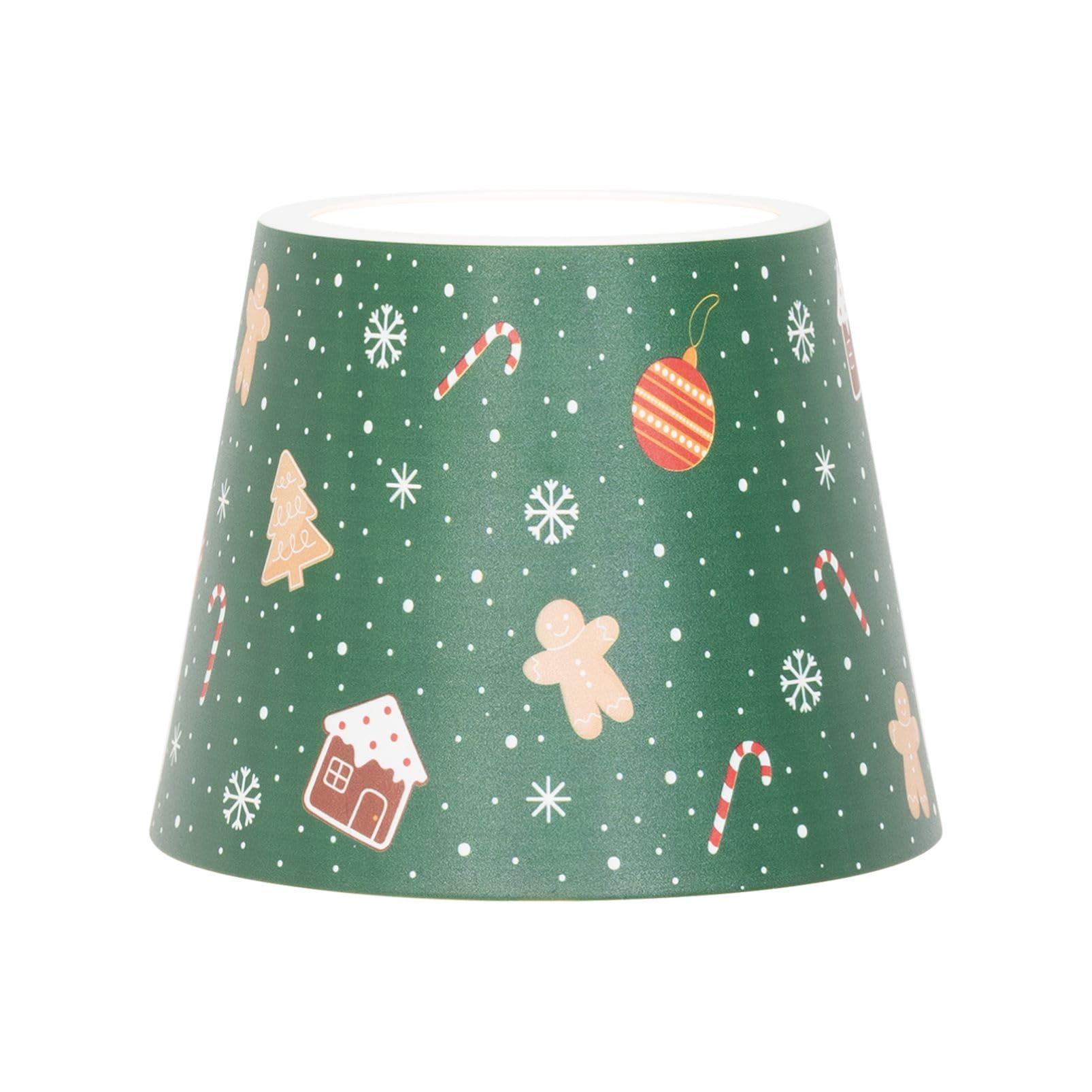 Zafferano, Poldina Cover Christmas Special Edition, Metal Lampshade for Table Lamp, Compatible with Poldina Lamps, Designed in Italy, Ø11.4 x 8.9 cm, Colour Green - Christmas Sweets Decoration