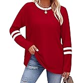 Sampeel Long Sleeve Shirts for Women Color Block Casual Tops Fall Outfits 2026 Basic Tees Trendy Spring Clothes