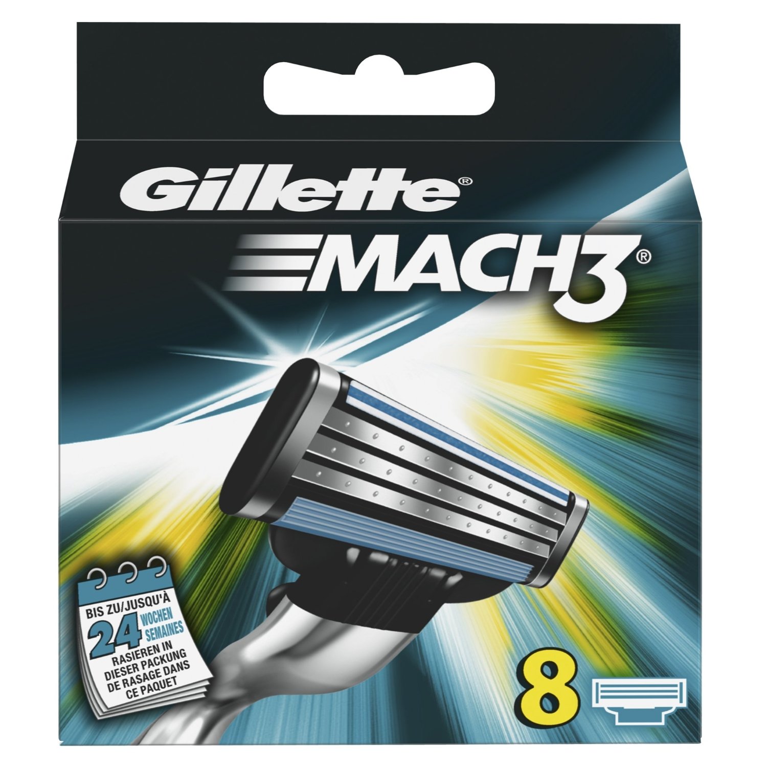 Gillette Mach3 razor blades, pack of 8 or 16 pieces