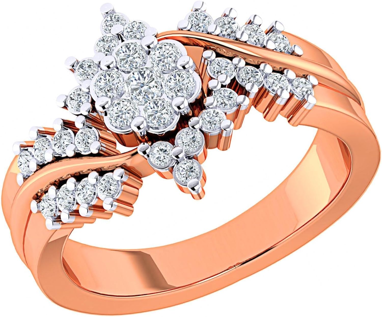 Diamond Ring for Women's (0.514 Ct, 14KT/I1 Clarity, GH