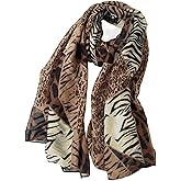 LEBOOBELL Women's Leopard Print Scarves Lady Lightweight Scarf Soft Sunscreen Shawls Vintage Wrap Shawl