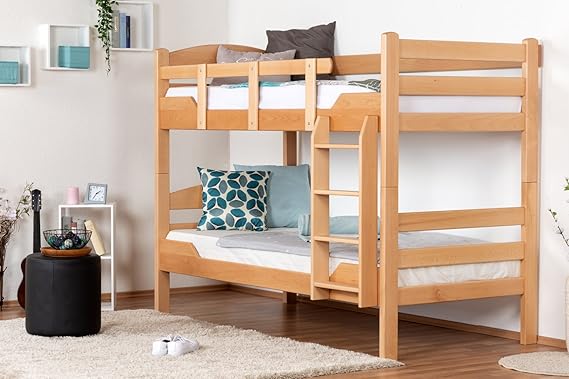 Etagenbett für Erwachsene'Easy Premium Line' K3/n, Buche Vollholz massiv Natur - 90 x 200 cm (B x L), teilbar