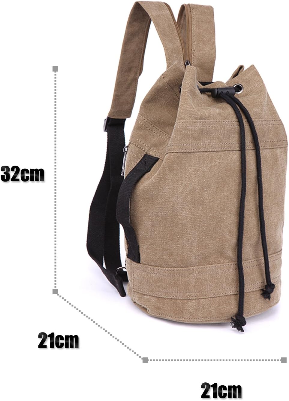LOSMILE Canvas Travel Duffles,Holdall Travel Bags Overnight Weekend Bags Carry On Shoulder Tote Bag Rucksack Luggage.(M-Brown) - Image 3