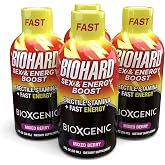BioXgenic BIOHARD - 2 fl oz, Pack of 4 - Mixed Berry Flavor | Sex, Energy &amp; Pre-Workout Boost - Fast-Acting Formula - Erectile Stamina - 4 Total Servings