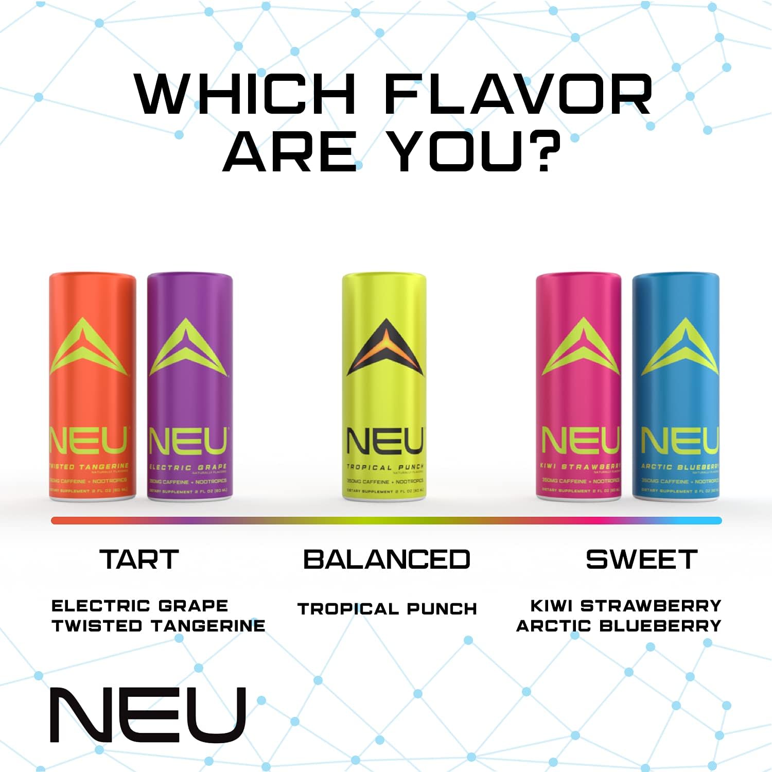 NEU Extra Strength Energy Shots, Pre Workout Energy Drinks Nootropics Brain Support Supplement, Zero Carb, Zero Calorie, Zero Sugar Free Coffee Alternative Keto Friendly, Twisted Tangerine 2 Fl Oz: Health & Personal Care