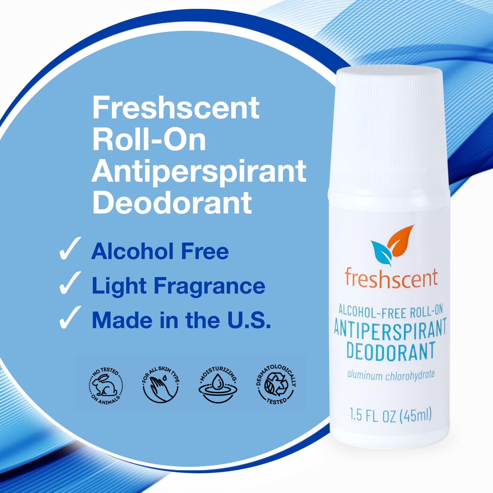 Freshscent Roll-On Deodorant Alcohol Free, 1.5 oz., Pack of 96