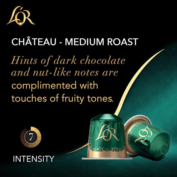 L’OR COFFEE PODS, 10 COUNT CHATEAU MEDIUM ROAST BLEND, SINGLE-SERVE ALUMINUM COFFEE CAPSULES COMPATIBLE WITH THE L’OR BARISTA SYSTEM, 10 COUNT (PACK OF 1)