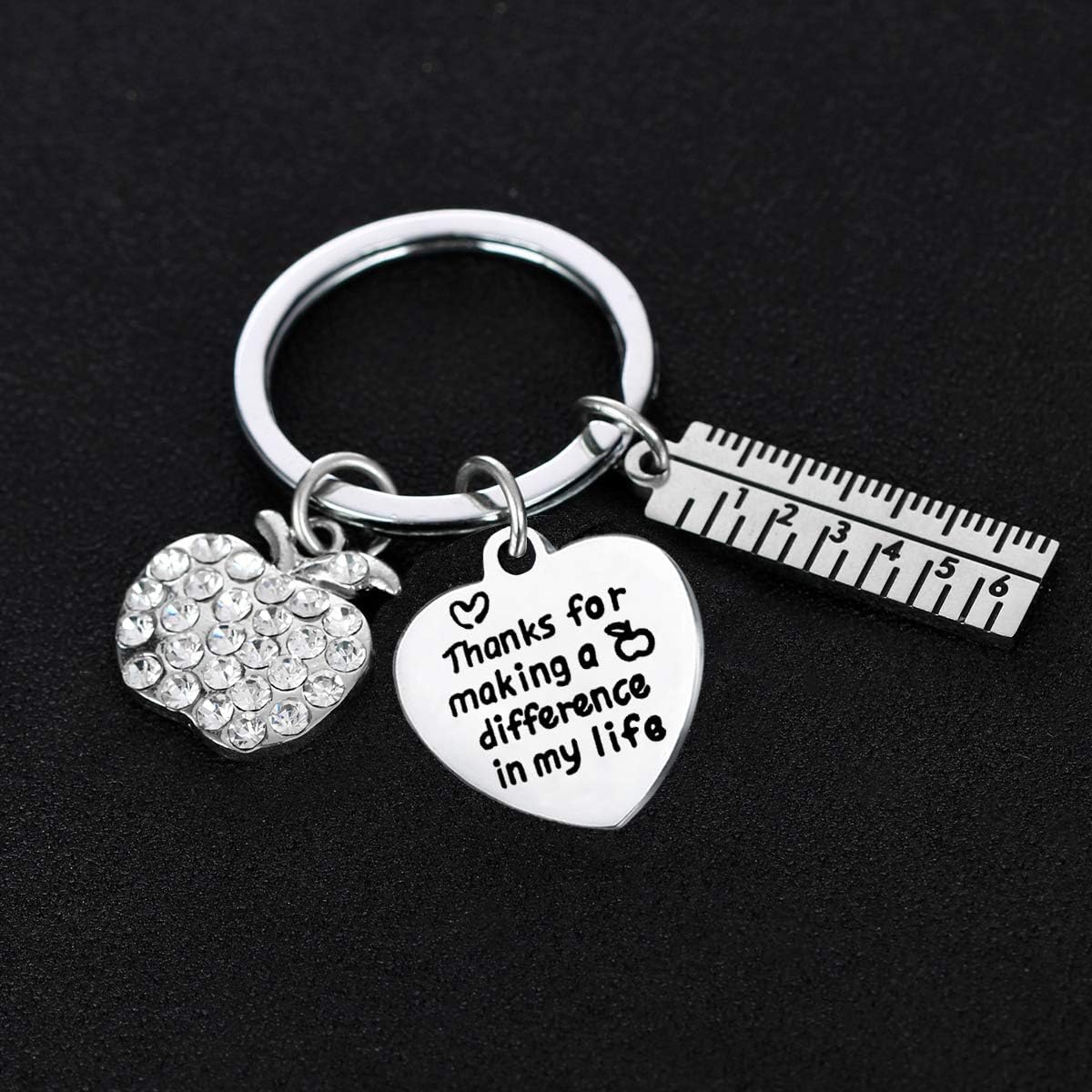 MADHAHEFU Teacher Gifts Teachers Keychain Jewellery Thank You Gifts for Women Men from Graduates Students (Heart-Thank You for Making) - Image 3