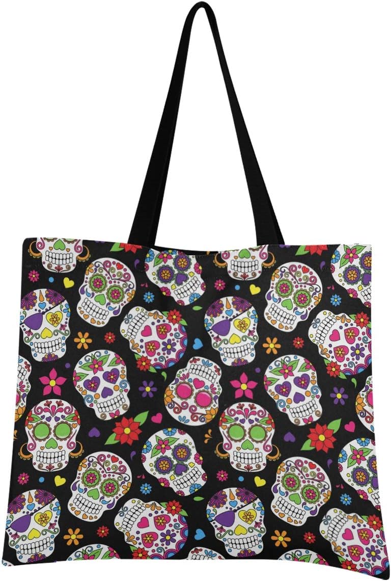 sugar skull tote bag