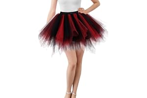 MIZHOME Womens Soild Color Tutu Skirt Layered Tulle Skirt Adult Halloween Costumes
