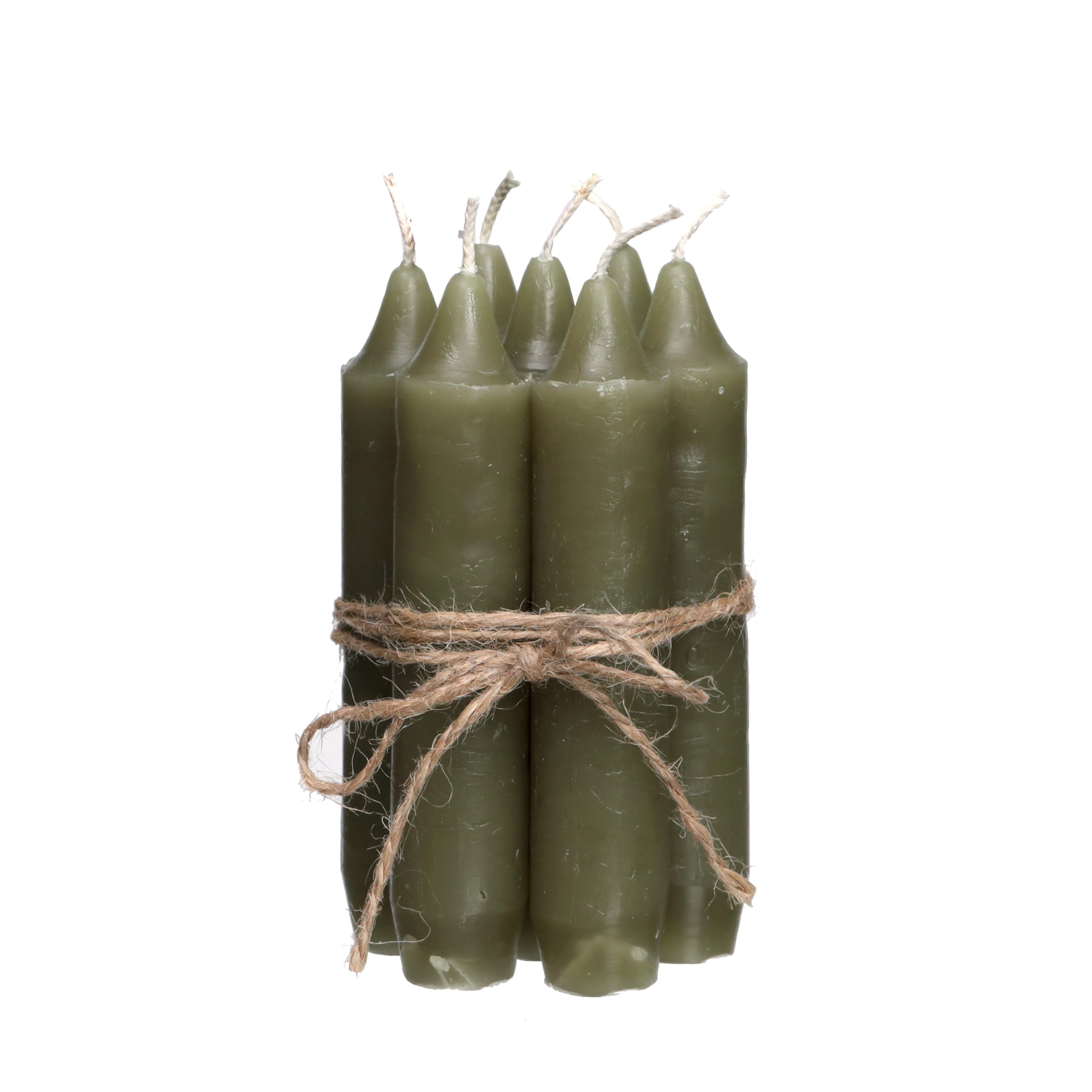 comforder Candle Set (7 Pieces), 11 cm Taper Candles Sage Green, Table Candles Plain, 4+ Hours Burning Time