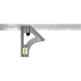 Johnson Level &amp; Tool 415EM Structo-Cast Inch/Metric Combination Square, 12", Silver, 1 Square