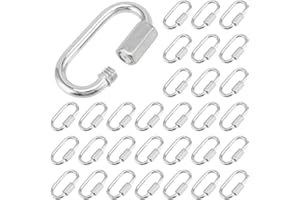 PINGEUI 30 PCS Quick Chain Link, M4 5/32 inch Quick Link Chain Connector Locking Chain Link Chain Repair Links for Key Rings, Camping, Riging, Outdoor Activity Accessories