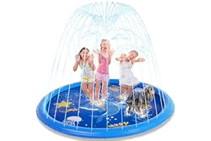 Sebor Splash Pad for Toddlers, 77" Sprinkler for Kids, Thicken Baby Pool Water Mat, Fun Summer Outdoor Water Toys for Toddlers 4-6,Blue