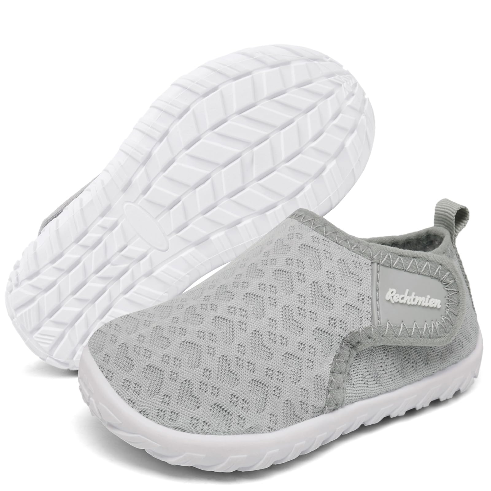 Photo 1 of Rechtmien Baby Water Shoes Girls Boys Todder Kids Barefoot Beach Pool Aqua Shoes Walking Non-Slip Swim Grey 18-24 Months Infant