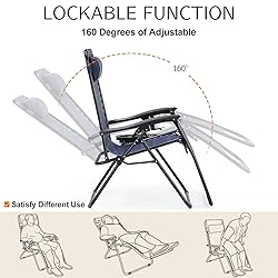Sweetcrispy Zero Gravity Chairs, Set of 2 Portable