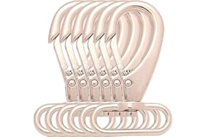 BIKICOCO 1-1/2'' Swivel Bolt Snap Hook Lobster Claw Clasp Trigger Spring Loaded Clip, Oval-Ring Ended, Silver - Pack of 6