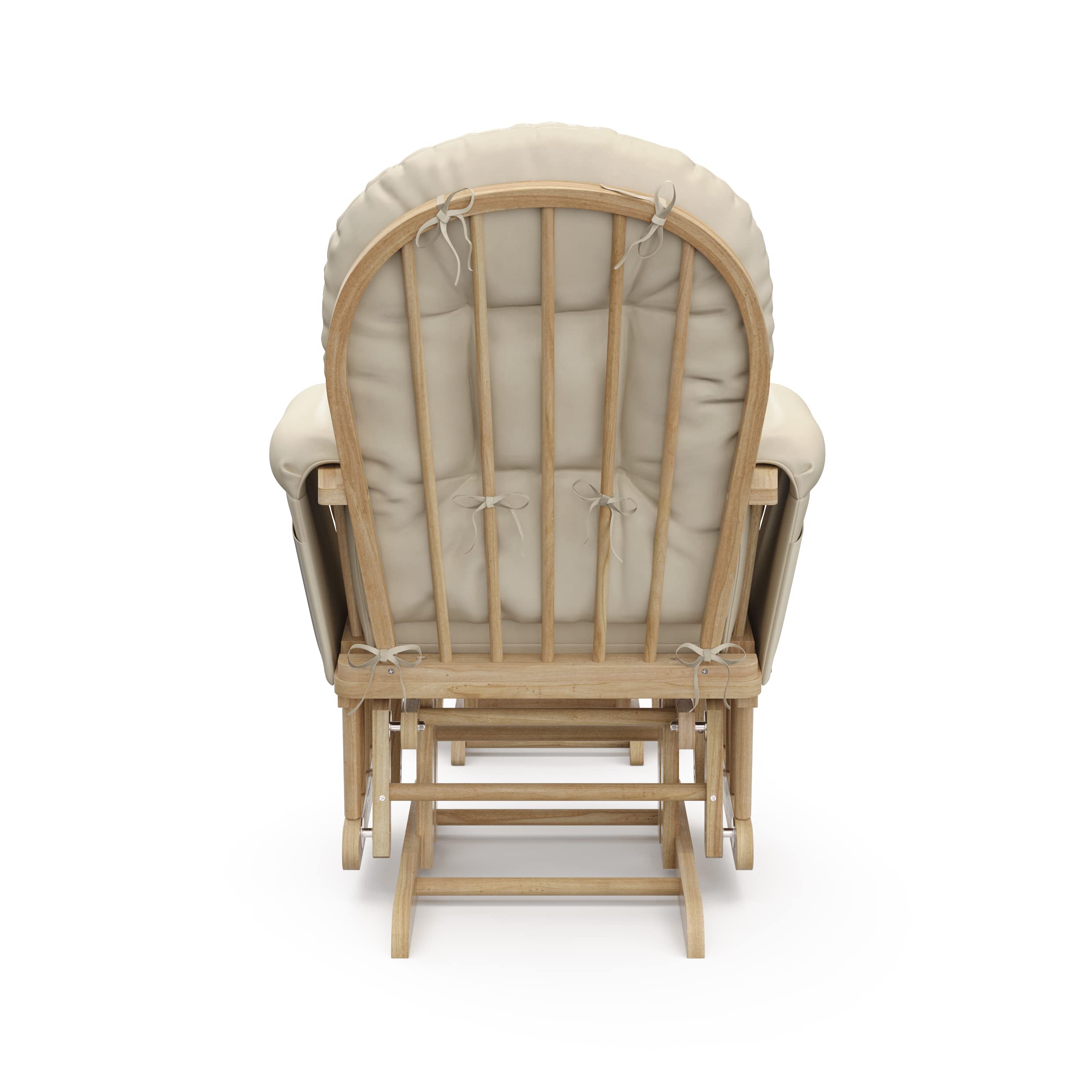Storkcraft Premium Hoop Glider & Ottoman (Natural/Beige) — GREENGUARD Gold Certified Nursery Glider, Solid Wood Craftsmanship, Smooth-Gliding Nursery Chair and Ottoman, Award-Winning