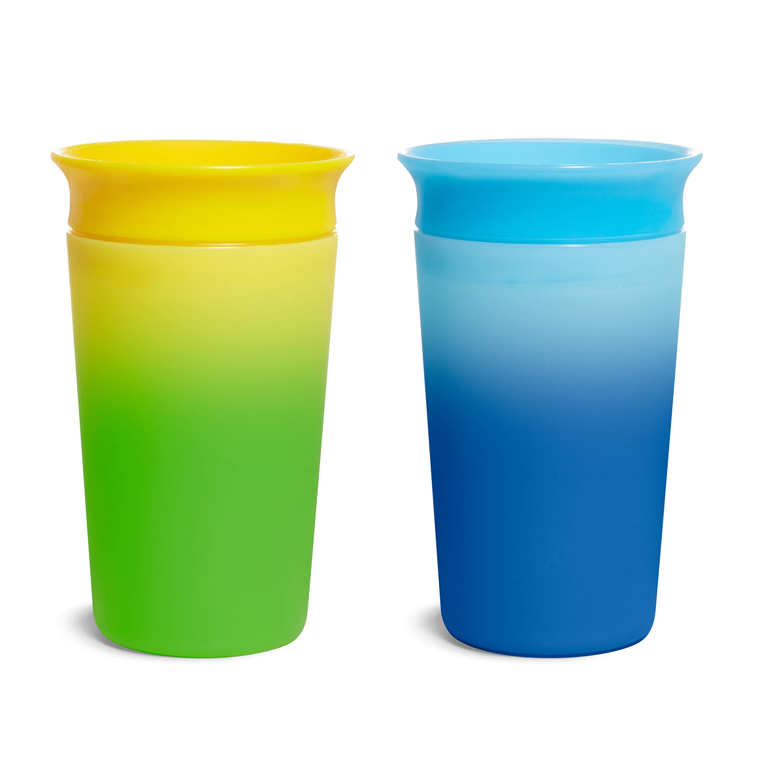 Munchkin Miracle 360 Cups| Colour Changing Toddler Cup| BPA Free Baby & Toddler Sippy Cup| Non Spill Cup| Baby Cup| Leakproof Childrens Cups|12+ Months| 9oz/266 ml| 2 Pack| Yellow&Blue