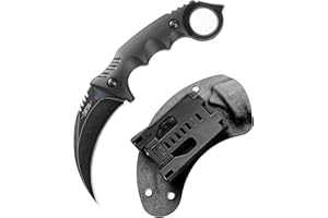 JXE JXO EDC Claw Knife with Sheath, Durable 420HC Steel Karambit Fixed Blade Outdoor Survival Knife with Ergonomic G10 Handle