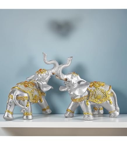 Amazon.com: ITOS365 Brass Trunk Up Elephant Statues Set of 2