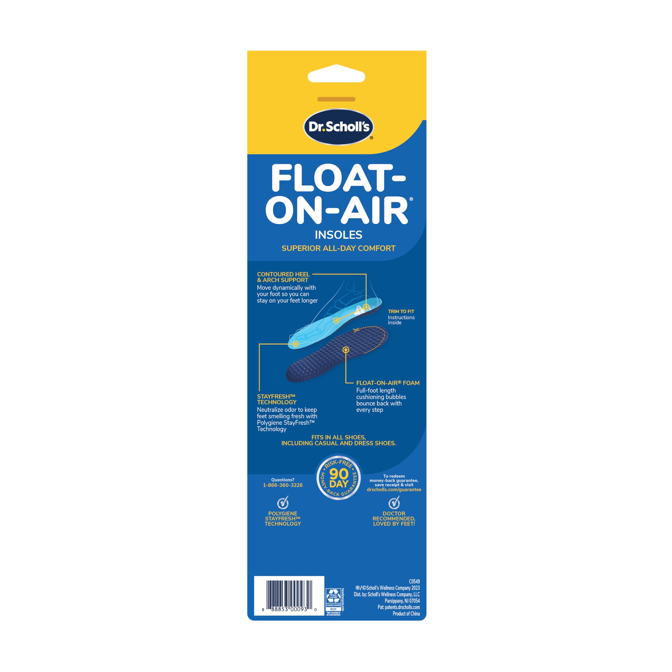 Dr. Scholl's® Float-On-Air® Comfort Insoles, Women, 1 Pair, Full Length