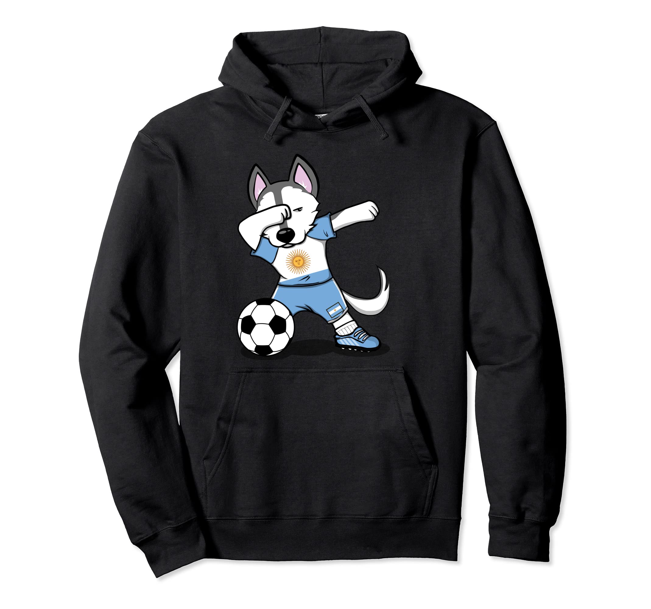 Dabbing Husky Argentina Soccer Fans Jersey Argentinian Sport Pullover Hoodie