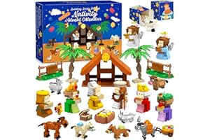 MODUN Nativity Advent Calendar 2025 Kids Adult Girls Boys Teens, 1500PCS Christmas Advent Calendar Christmas Gifts for Kids Nativity Set for Kids Girls stocking stuffers 24 Boxes Christian Advent calendar 2025