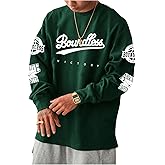 MakeMeChic Men's Graphic Oversized Sweatshirt Long Sleeve Crew Neck 90s Vintage Tee Shirts Streetwear