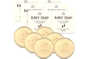Relaxcation Organic Unscented Baby Soap Bar - 4 SIMPLE INGREDIENTS: ORGANIC Coconut, Olive Oil, Castor Oil and Moisturizing Cocoa Butter - Cold Process Handmade in USA (6 pack)