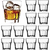 QAPPDA Whiskey Glasses 8 oz, Clear Drinking Cups Glass Cups,Cocktail Glass Whiskey Shot Glasses Set for Restaurants,Bars,Parties,Vodka Glass Cups Water Cups 12 Pack