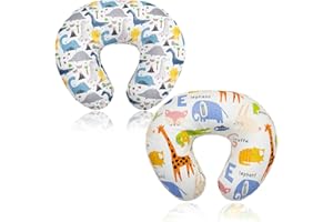 ALVABABY Nursing Pillow Cover Cotton Soft Maternity Breastfeeding Slipcover 2 Pack Baby Feeding Cushion Covers(Excluded Pillo