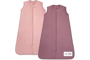 Baby Sleep Sack 1.0 TOG, Organic Cotton Baby Wearable Blanket with Two-Way Zipper, Swaddle Transition Baby Sleeping Bag, All-