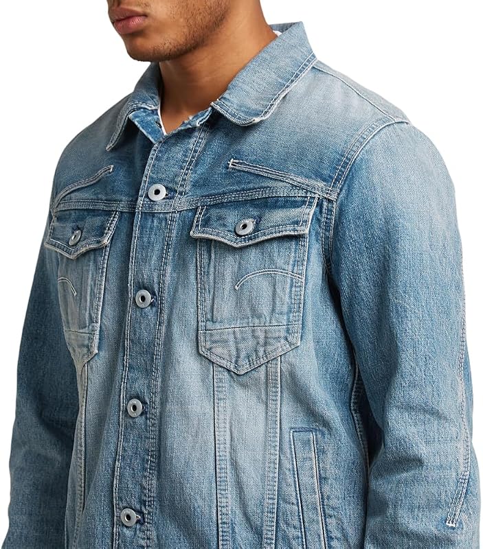 Raw C.V. Slim 3D Dart Jacket Chaqueta, Azul (Antique Faded Patina Blue D28418-E358-H928), M Hombre