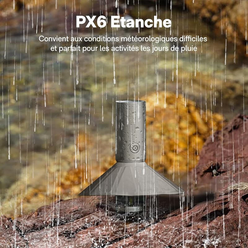 Lanterne Camping Rechargeable IPX6 étanche, abat-jour détachable