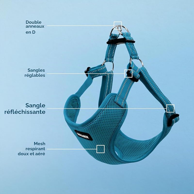 Harnais Voyager réfléchissant pour Chien, Taille L